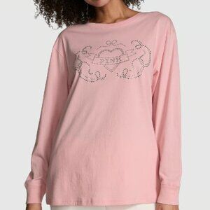 VICTORIA'S SECRET CAMPUS COTTON LONG SLEEVE T-SHIRT